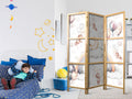 Flying Bear Balloons 3-Panel Japanese Room Divider