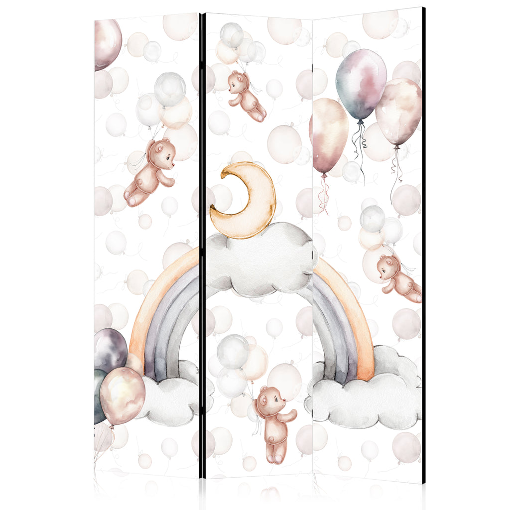 Room Divider Plush Bears with Balloons in Pastel Hues