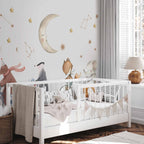 Watercolour Starry Animal Nursery Wall Mural