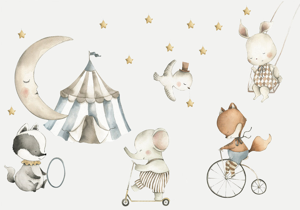 Wall Mural for Children - Animals (Watercolour)