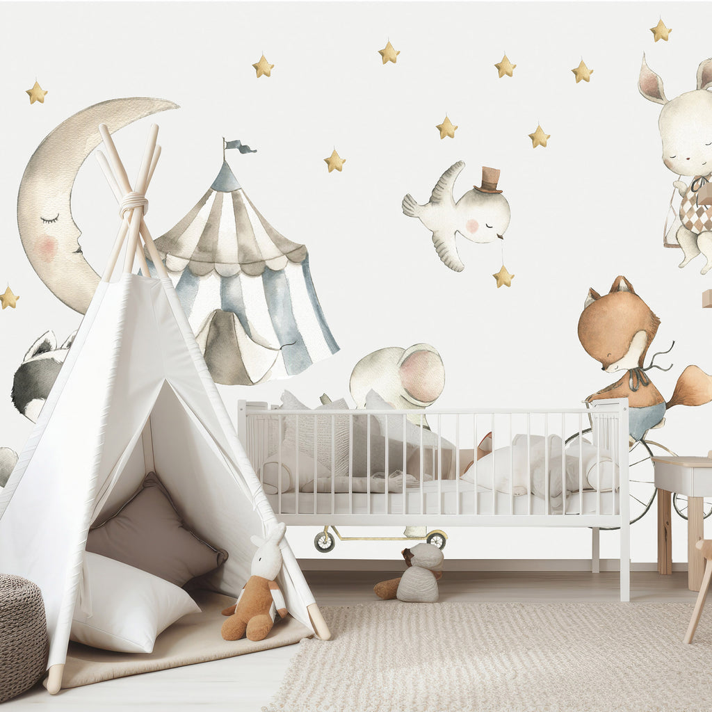 Wall Mural for Children - Animals (Watercolour)