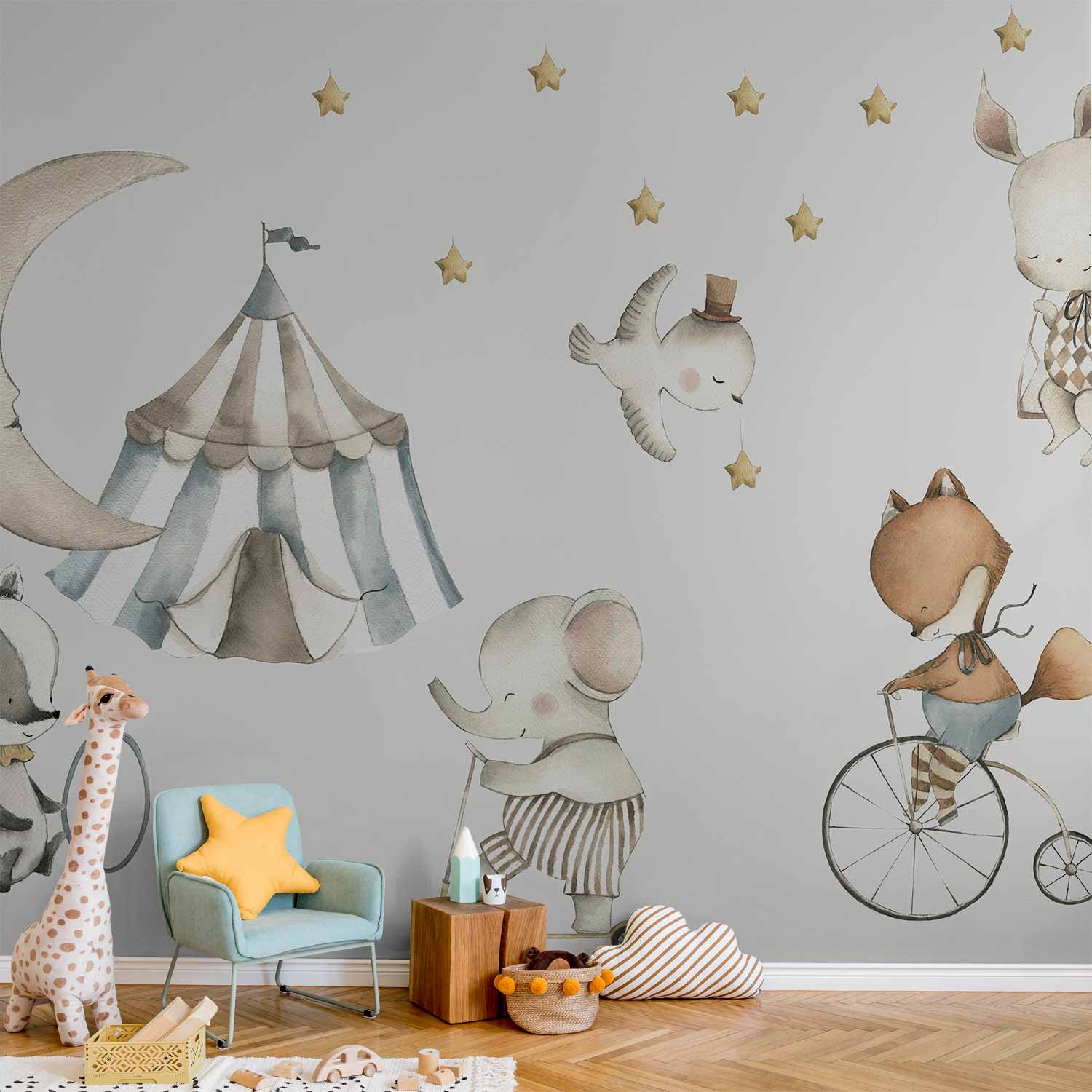 Wall Mural for Children - Animals (Watercolour)