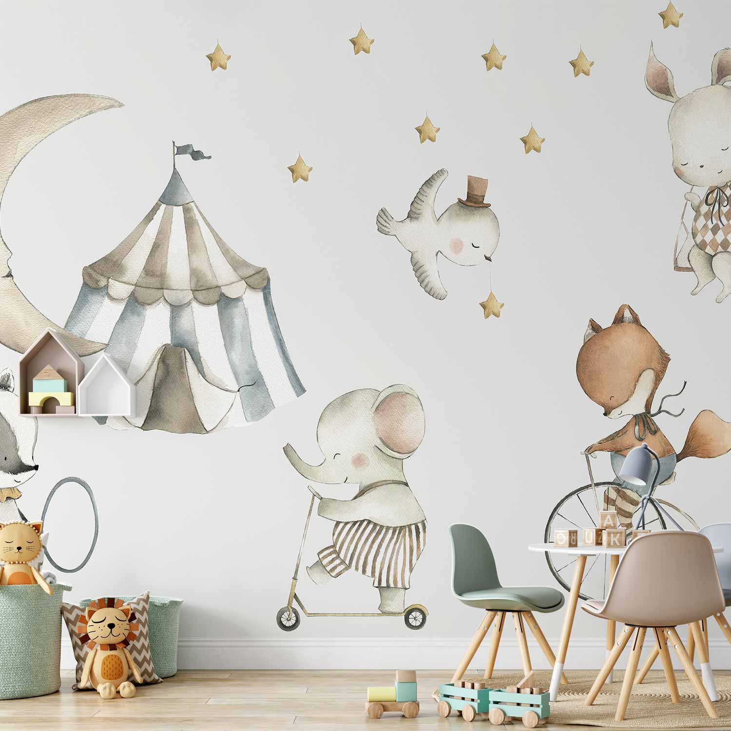 Wall Mural for Children - Animals (Watercolour)