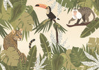 Wall Mural Leaves & Shapes Jungle Animals for Kids