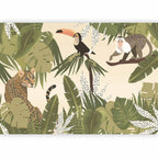 Wall Mural Leaves & Shapes Jungle Animals for Kids
