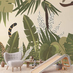 Wall Mural Leaves & Shapes Jungle Animals for Kids
