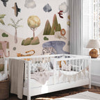 Pastel Safari Animals Kids Wall Mural