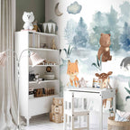 Watercolor Forest Animals Children's Wall Mural