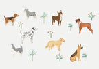 Wall Mural Doggies: Subtle Illustration for Children