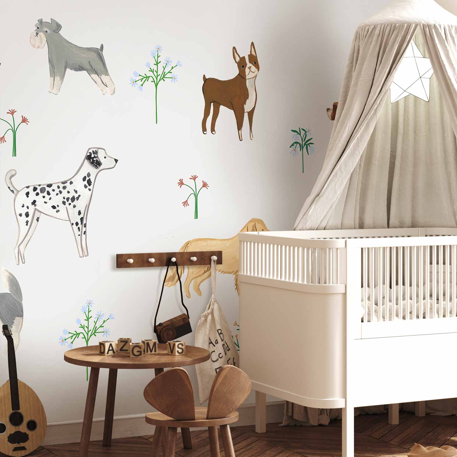 Subtle Dog Illustration Children Wall Mural