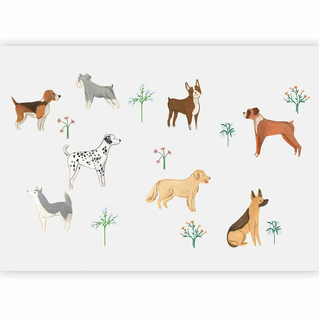 Wall Mural Doggies: Subtle Illustration for Children