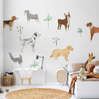 Wall Mural Doggies: Subtle Illustration for Children