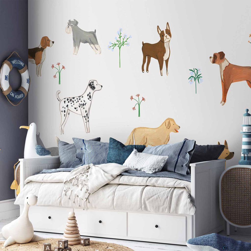 Subtle Dog Illustration Children Wall Mural
