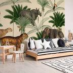 Jungle Engraving Animals Wall Mural