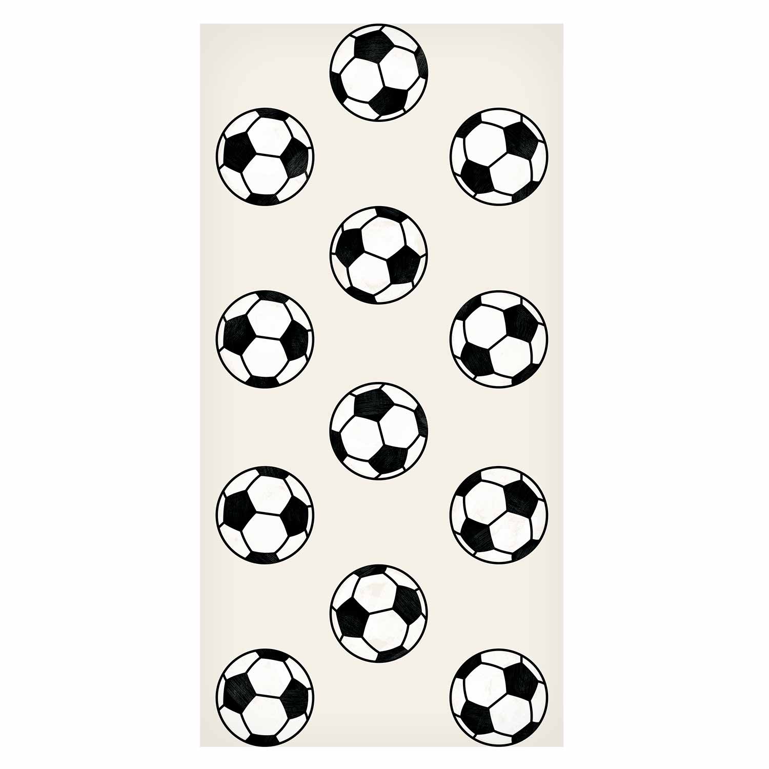 Symmetrical Soccer Balls Beige Wallpaper