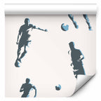 Football Characters Wall Wallpaper for Kids - Action Silhouette Design