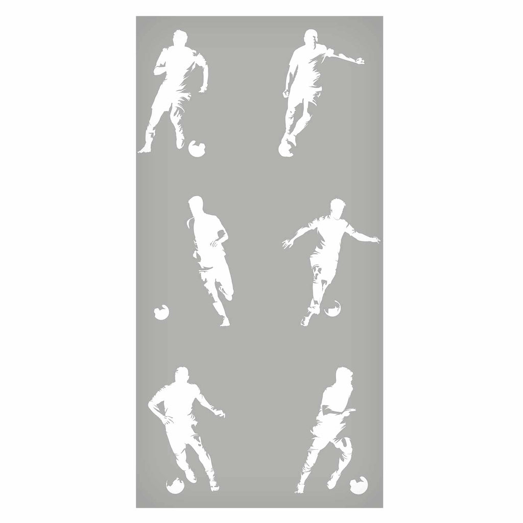 Soccer Player Silhouettes Grey Wallpaper