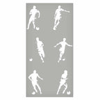 Soccer Player Silhouettes Grey Wallpaper