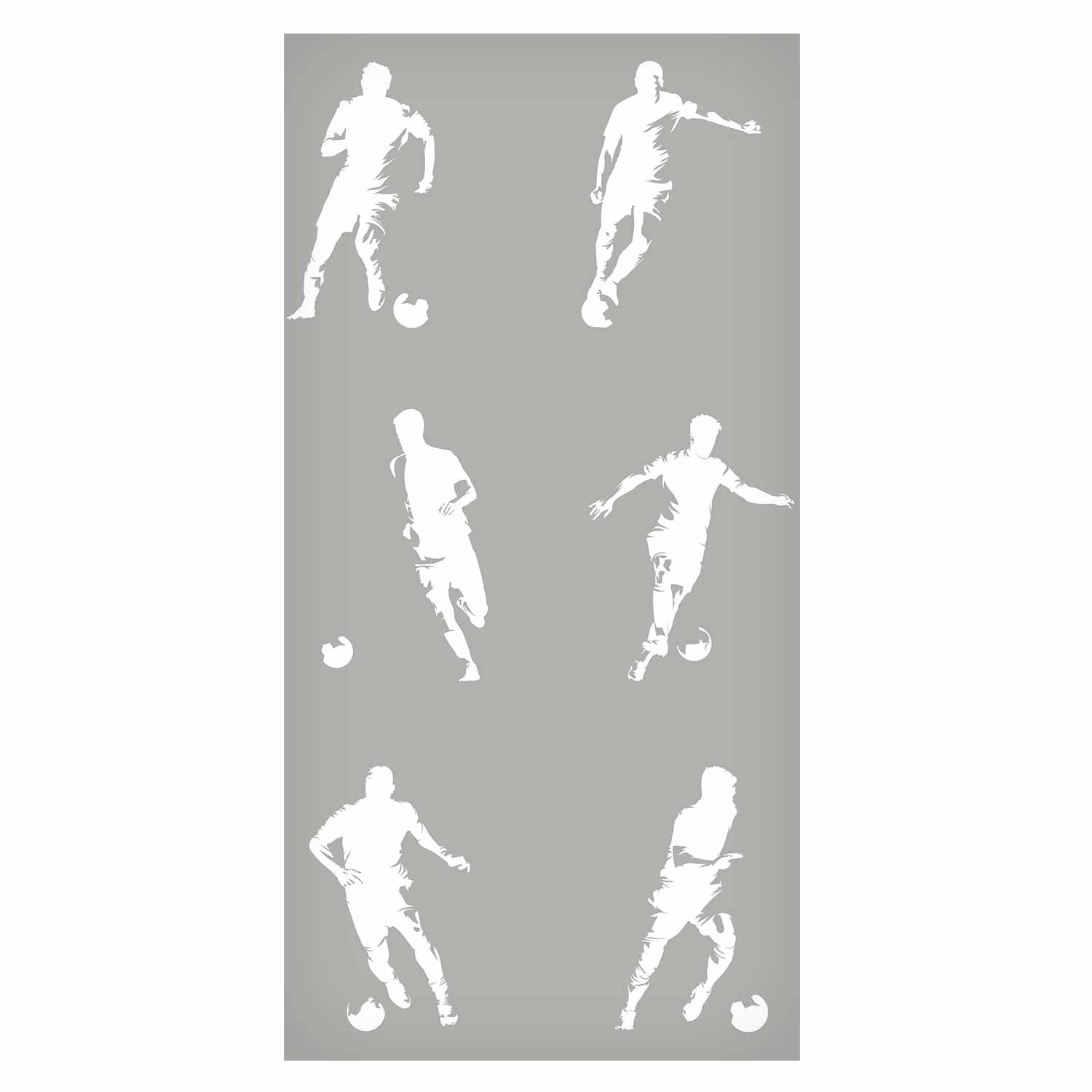 Soccer Player Silhouettes Grey Wallpaper