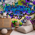 Violet Graffiti Street Art Wall Mural