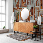 Wooden Plank Labyrinth Pattern Wallpaper