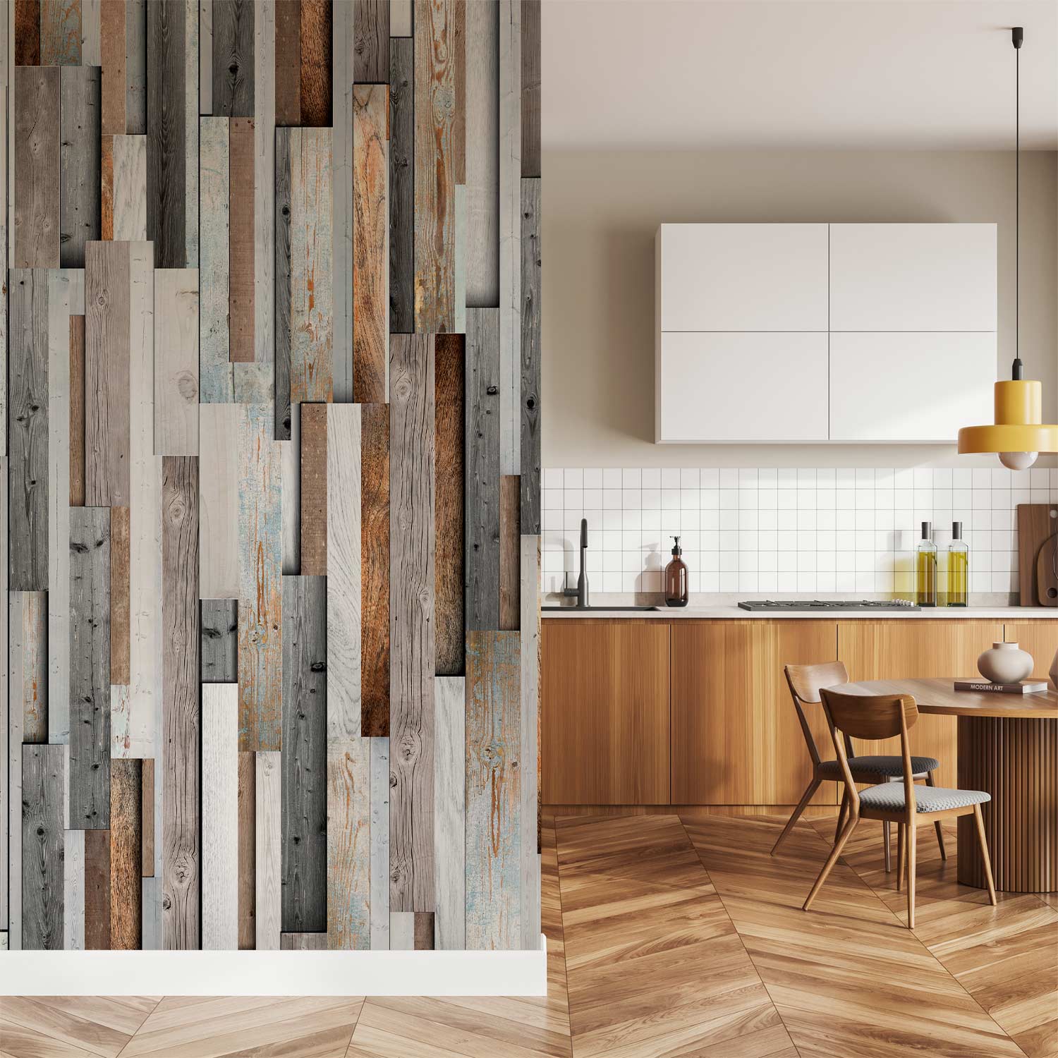 Natural Wood Grain Rustic Wallpaper