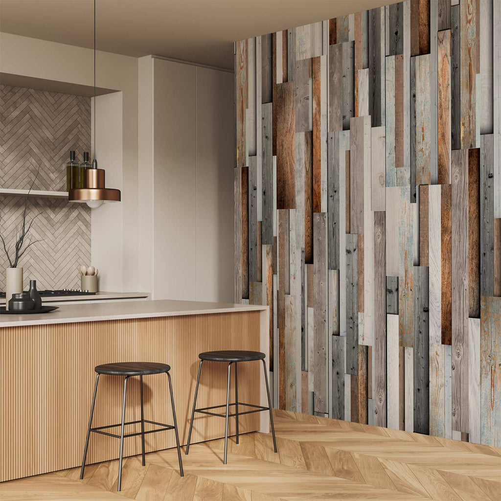 Natural Wood Grain Rustic Wallpaper