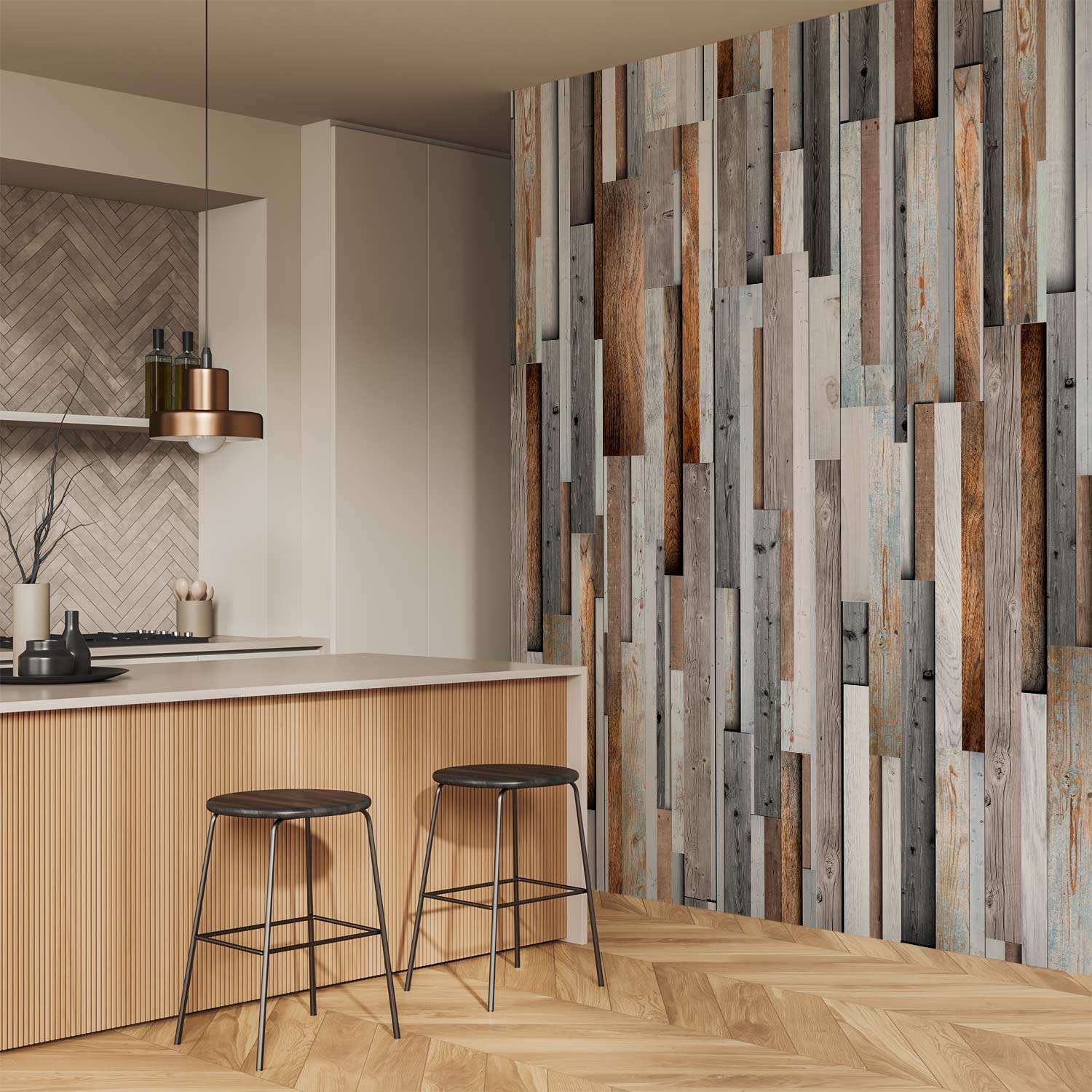 Natural Wood Grain Rustic Wallpaper