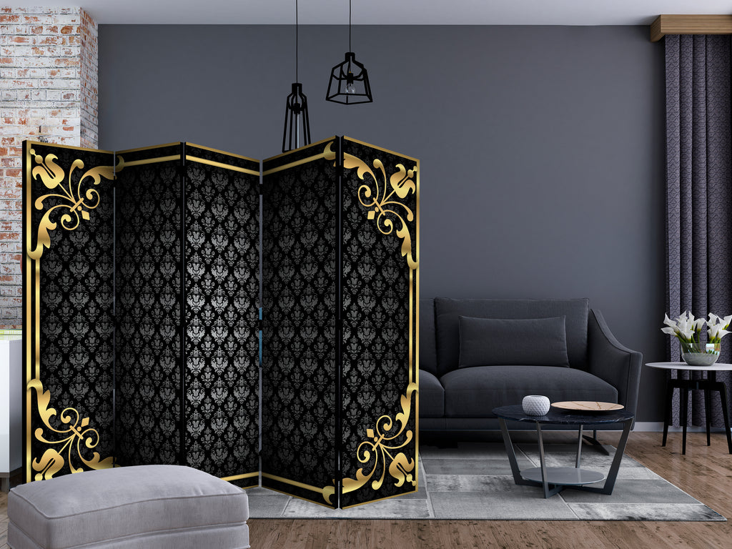 Luxury Ornamental Pattern Modern 5-Panel Room Divider