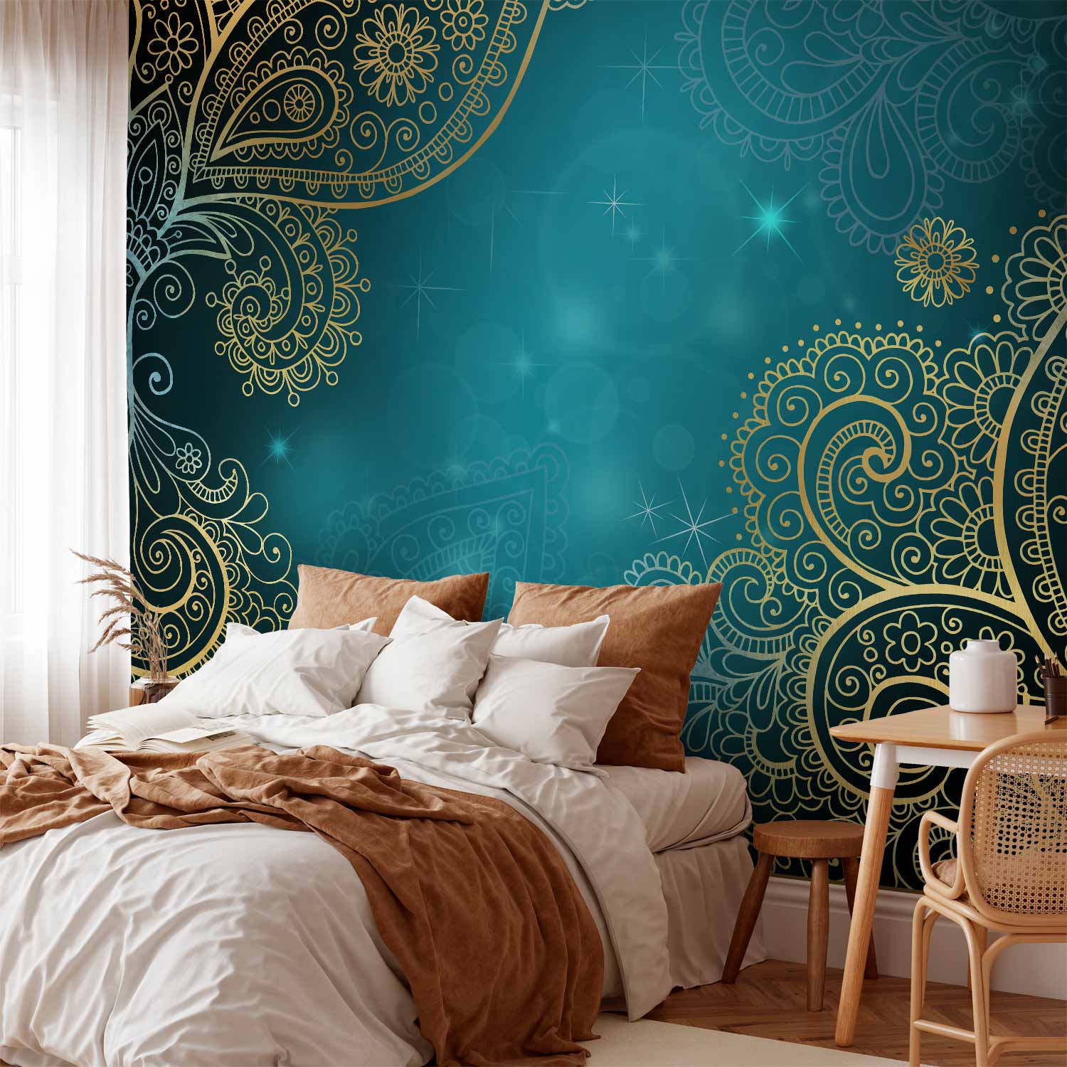 Oriental Wings Baroque Pattern Wall Mural