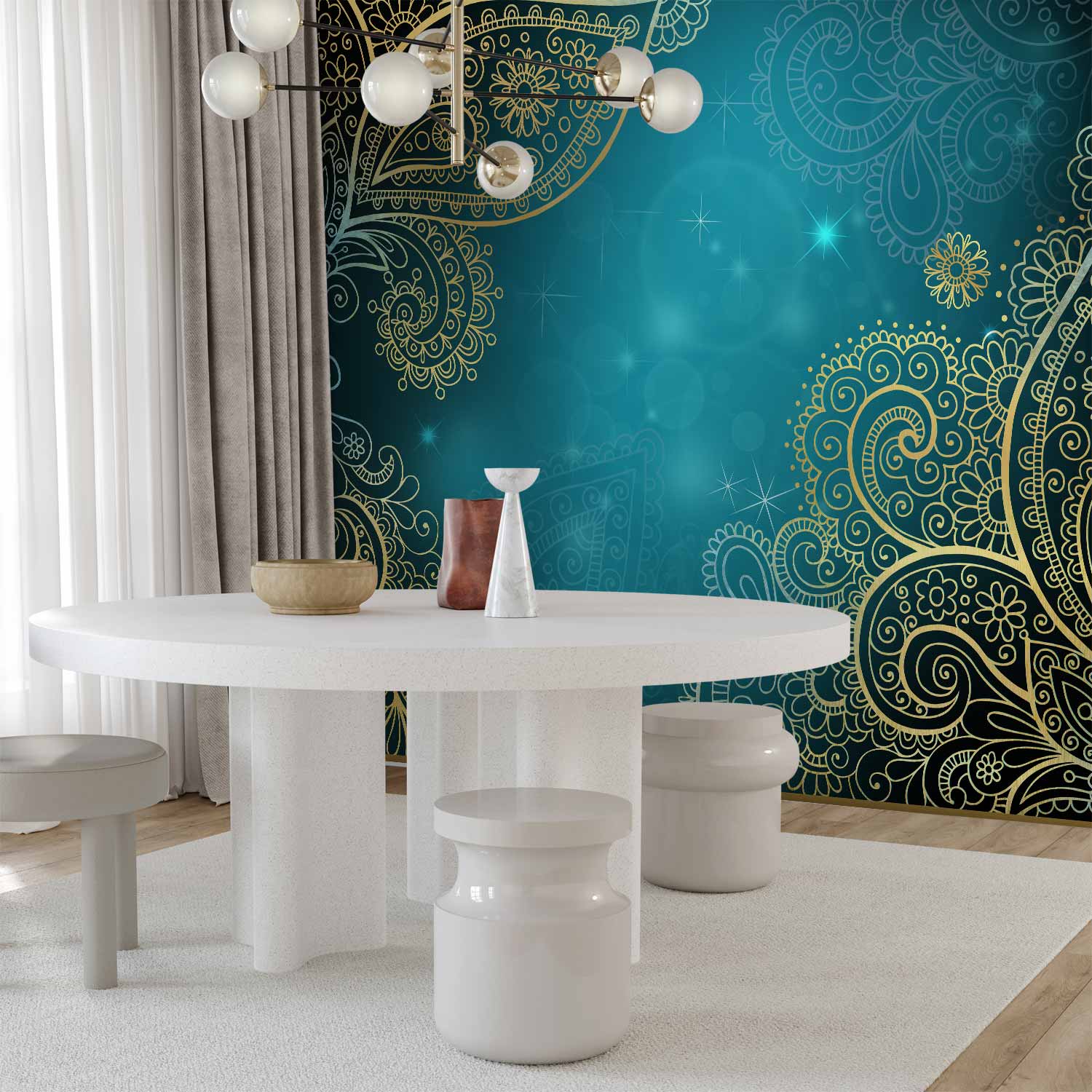 Oriental Wings Baroque Pattern Wall Mural