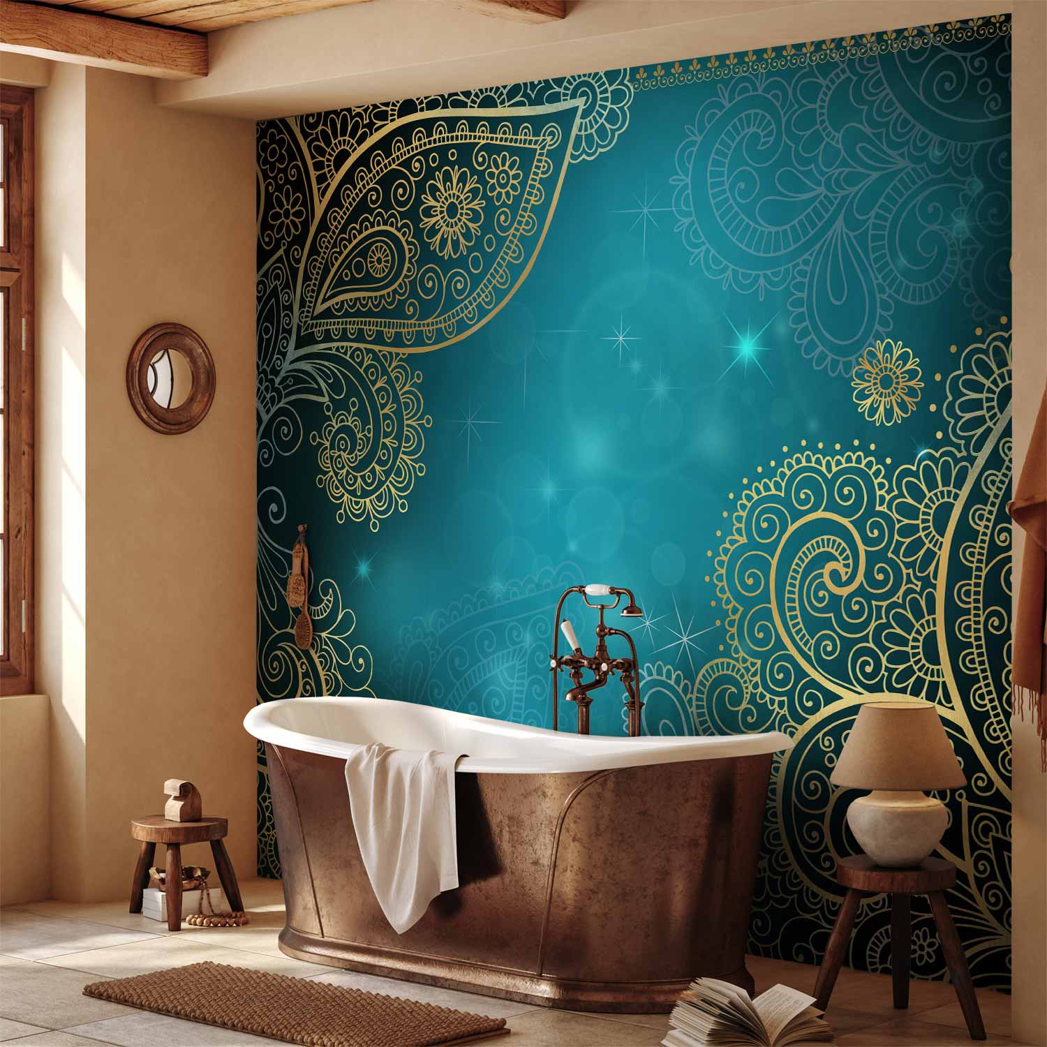 Oriental Wings Baroque Pattern Wall Mural