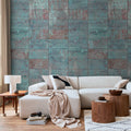 Turquoise Concrete Texture Modern Wallpaper