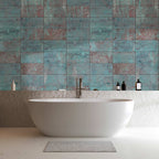Turquoise Concrete Texture Modern Wallpaper