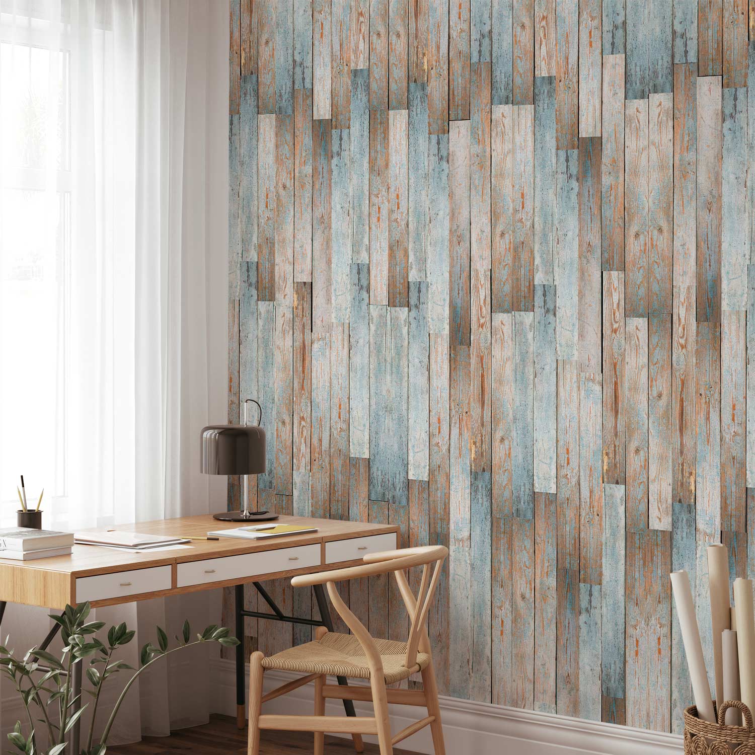 Weathered Wood Plank Old Floor Wallpaper