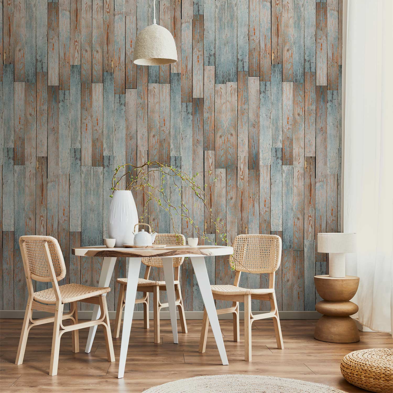 Weathered Wood Plank Old Floor Wallpaper