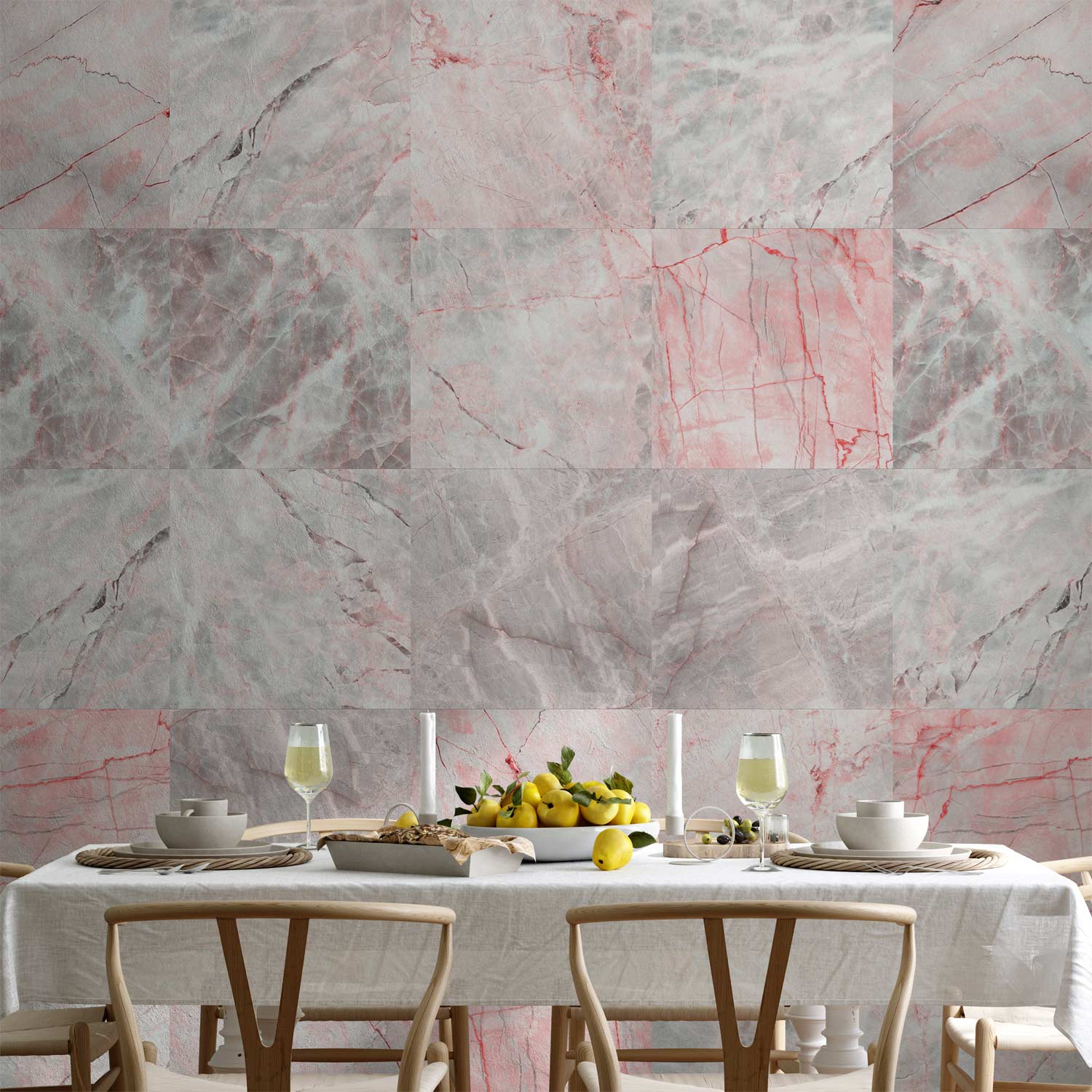Grey Marble Stone Pattern Wallpaper