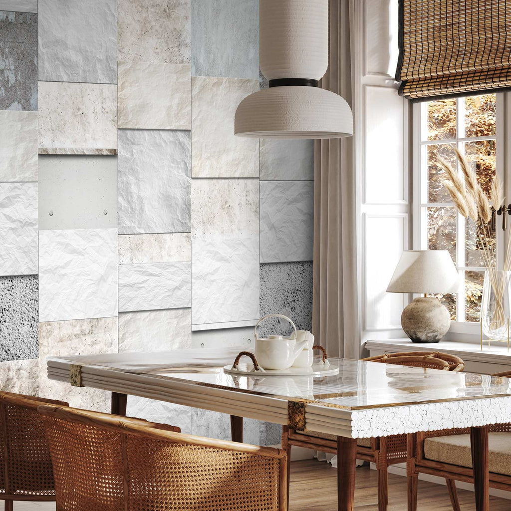 Stone Triptych Textured Wallpaper