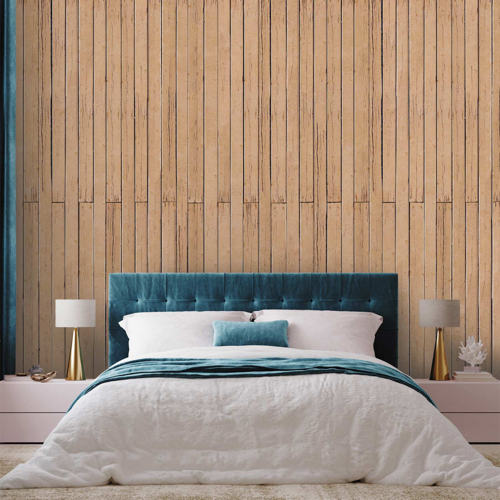 Bahama Yellow Wood Pattern Wallpaper