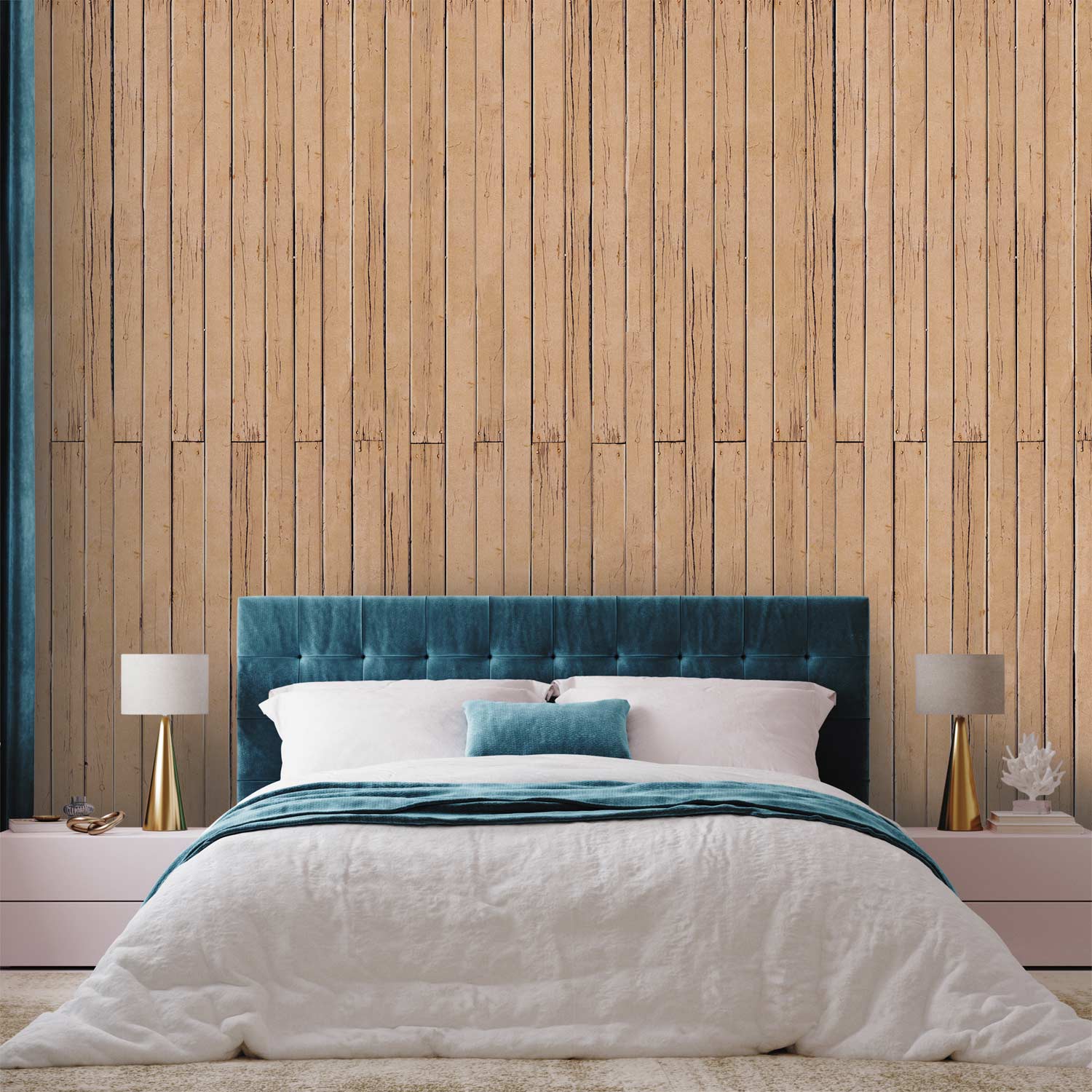 Bahama Yellow Wood Pattern Wallpaper