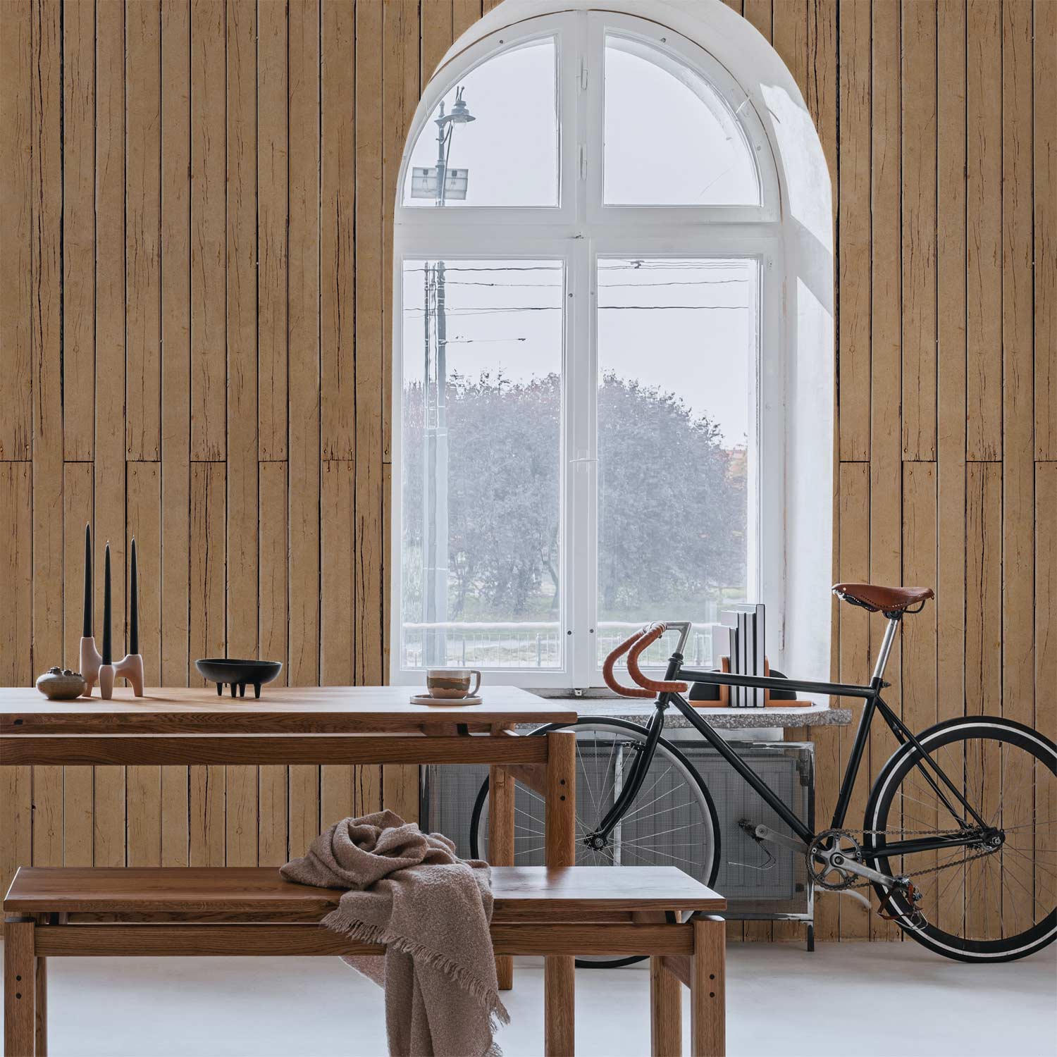 Bahama Yellow Wood Pattern Wallpaper