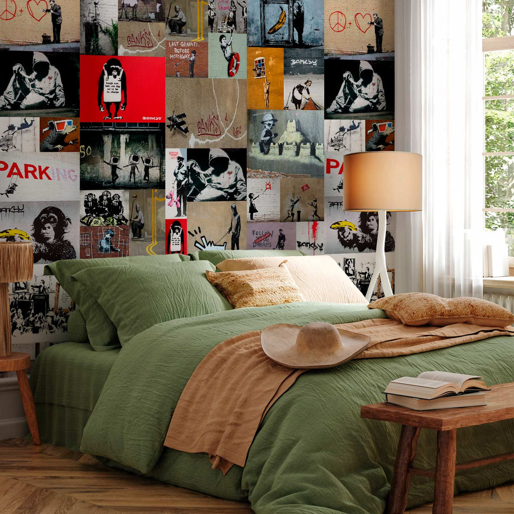 Banksy Street Art Collage Wallpaper