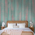 Peppermint Cloud Wood Texture Pattern Wallpaper