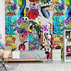 Graffiti Watchful Eyes Urban Wallpaper