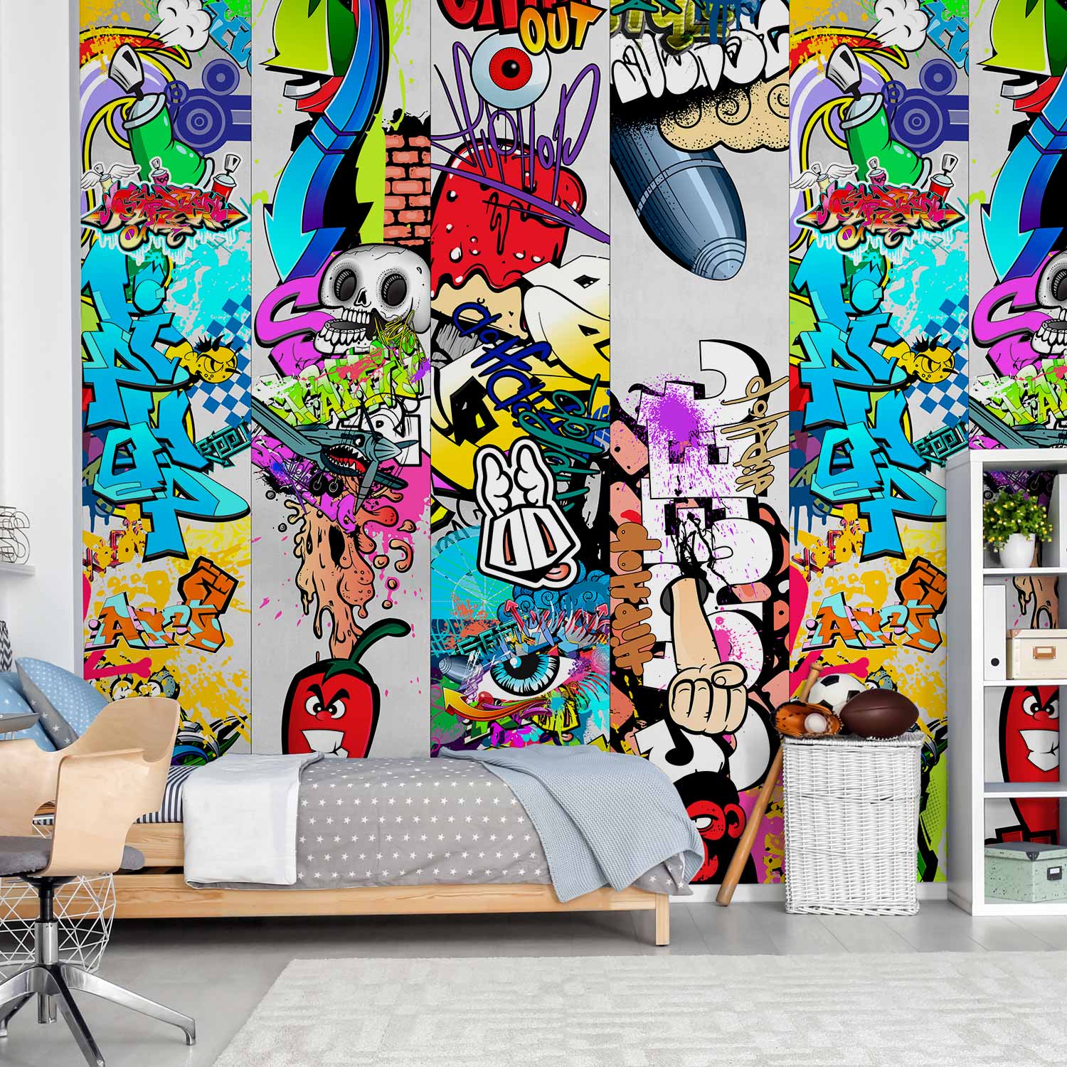 Graffiti Watchful Eyes Urban Wallpaper