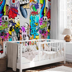 Graffiti Watchful Eyes Urban Wallpaper