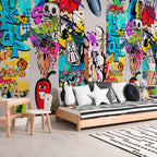 Graffiti Watchful Eyes Urban Wallpaper