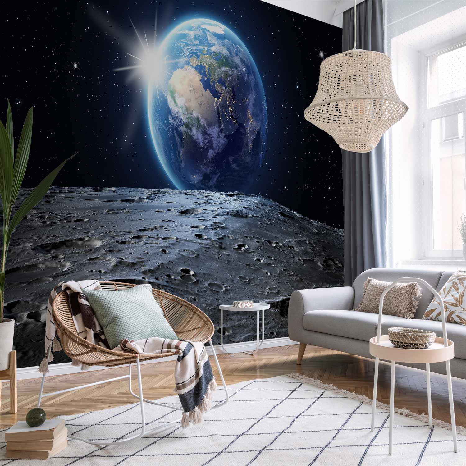 Blue Planet Cosmos Landscape Wall Mural