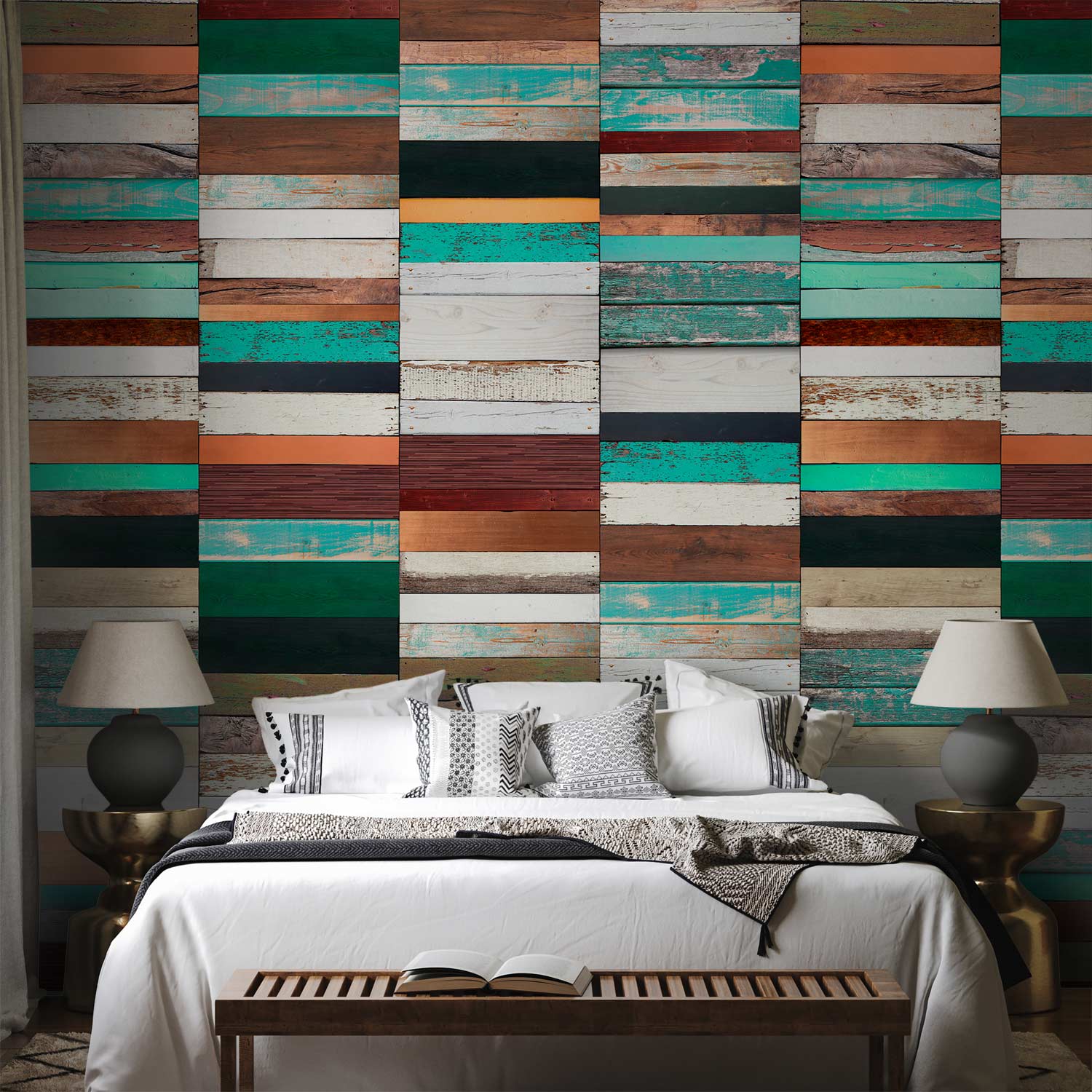 Colourful Wooden Structure Wallpaper