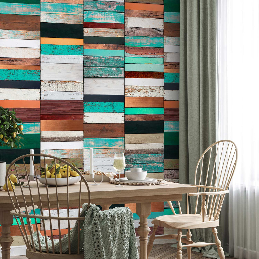 Colourful Wooden Structure Wallpaper